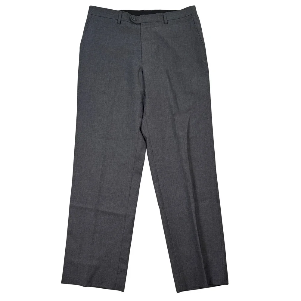 Baroni Mens 38R Slim Fit Wool Gray 2-Piece Suit Blazer Pants 33x30‎ Coat Jacket